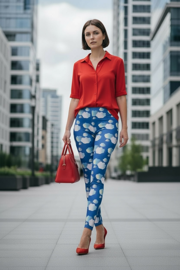 Legging pour femme "In the mood for clouds" bleu