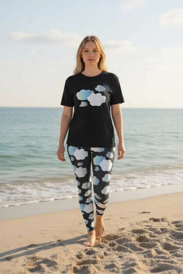 Legging pour femme "In the mood for clouds" noir