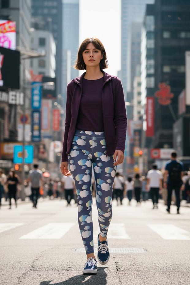 Legging pour femme  "In the mood for clouds" Violet