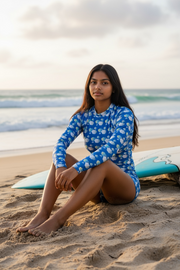 T-shirt de natation pour Femme "In the mood for clouds" Bleu