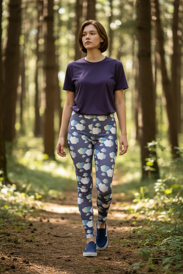 Legging pour femme  "In the mood for clouds" Violet