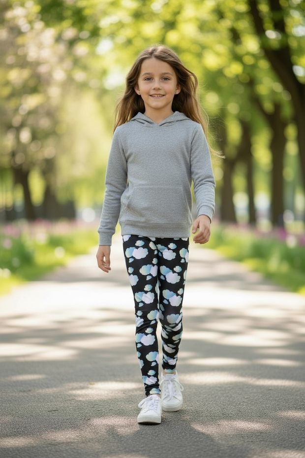Legging Pour enfant/Ado "In the mood for clouds" Noir