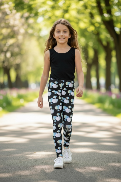 Legging Pour enfant/Ado "In the mood for clouds" Noir