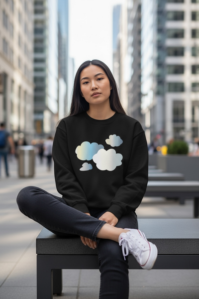 Sweat Unisexe à Col Rond "In the mood for clouds"