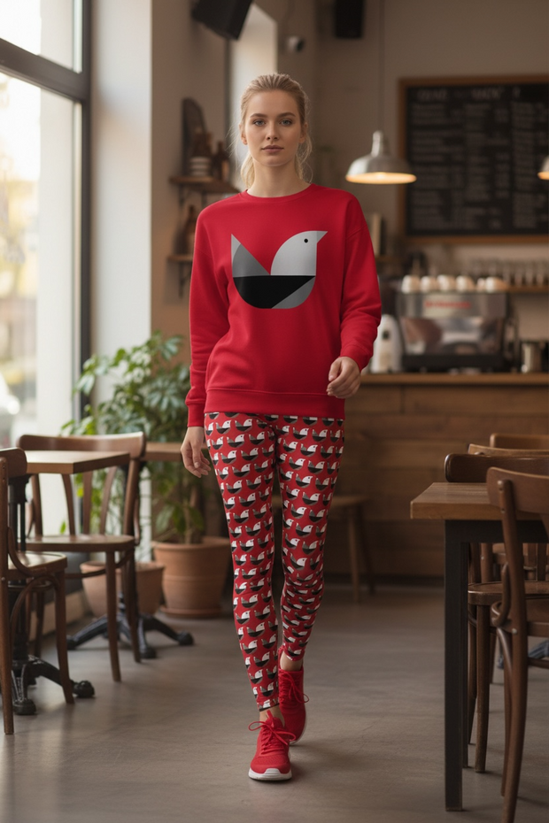 Leggings Femme "Fly like a bird" Rouge