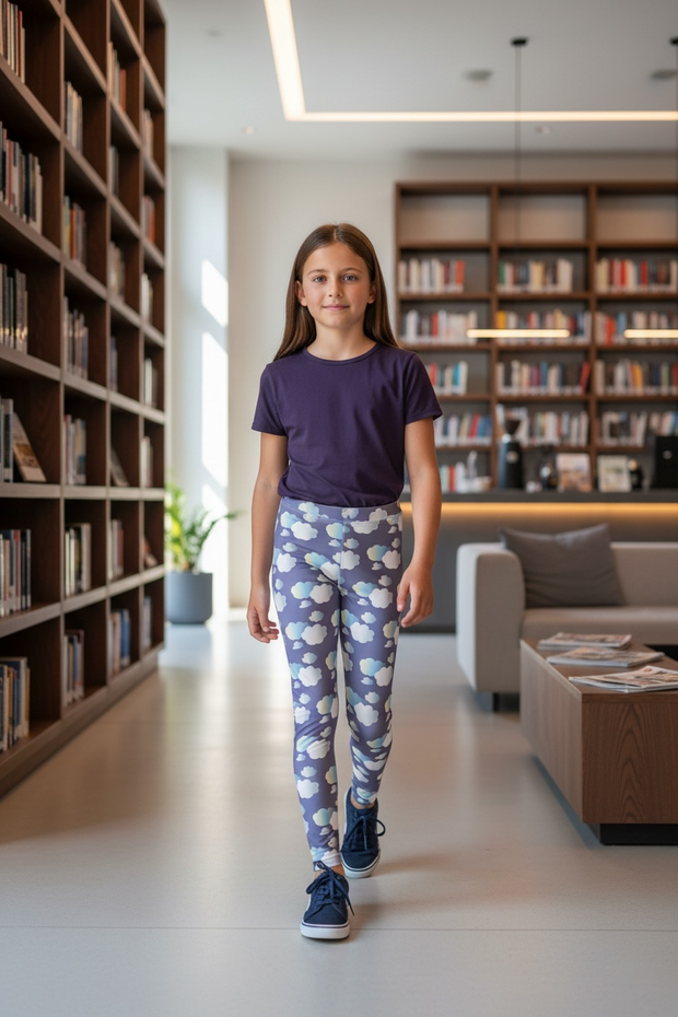 Legging Pour enfant/Ado "In the mood for clouds" Violet