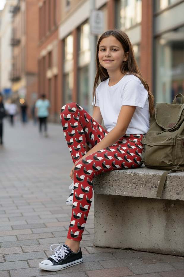Legging Pour Enfant/Ado "Fly like a bird" rouge