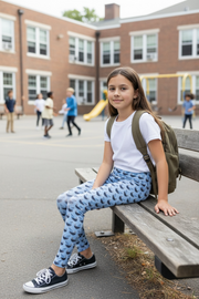 Legging Pour Enfant/Ado "Fly like a bird" Bleu