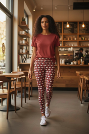 Legging femme "Fly like a bird" Rouge brique