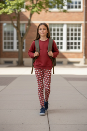 Legging Pour Enfant/Ado "Fly like a bird" Rouge brique