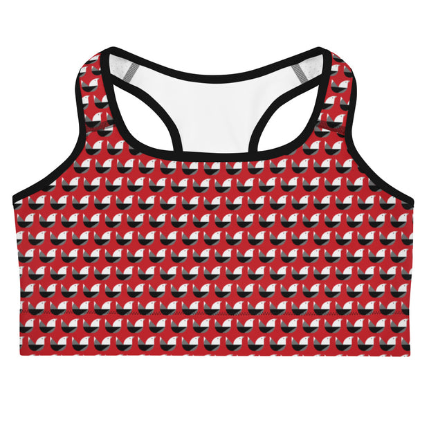 Brassière de Sport "Fly like a bird" rouge et noir