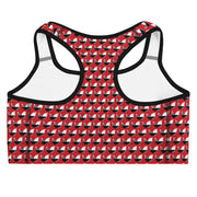 Brassière de Sport "Fly like a bird" rouge et noir
