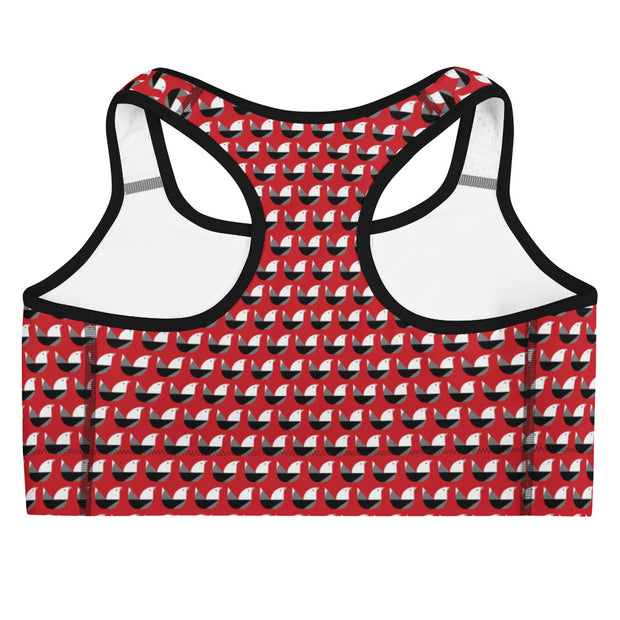 Brassière de Sport "Fly like a bird" rouge et noir