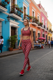 Brassière de Sport "Fly like a bird" rouge et noir