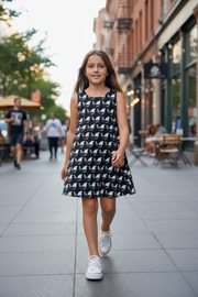 Belle robe réversible pour fille en coton bio "Fly like a bird" stock très limité !