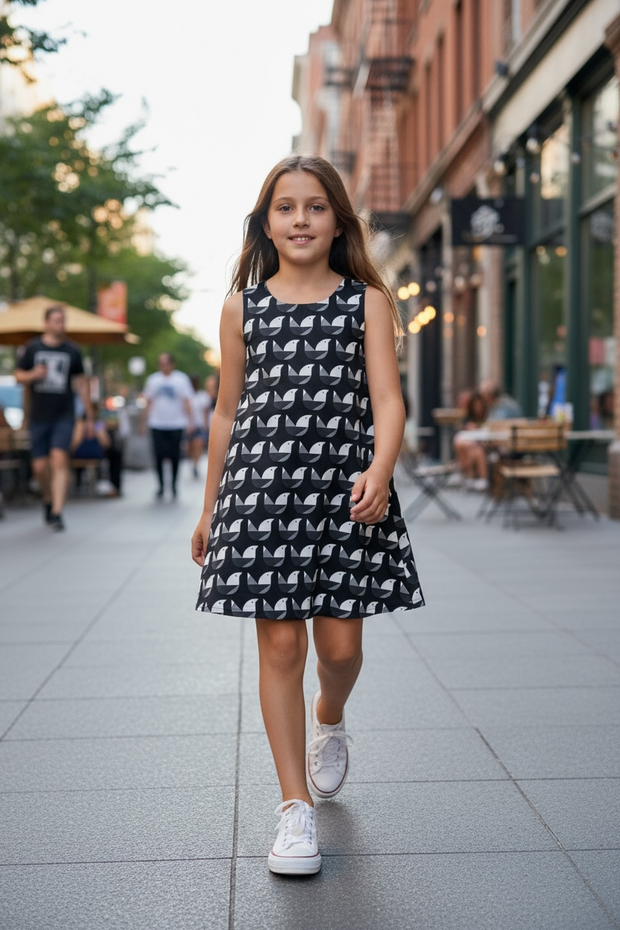 Belle robe réversible pour fille en coton bio "Fly like a bird" stock très limité !