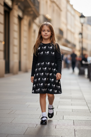 Belle robe réversible pour fille en coton bio "Fly like a bird" stock très limité !